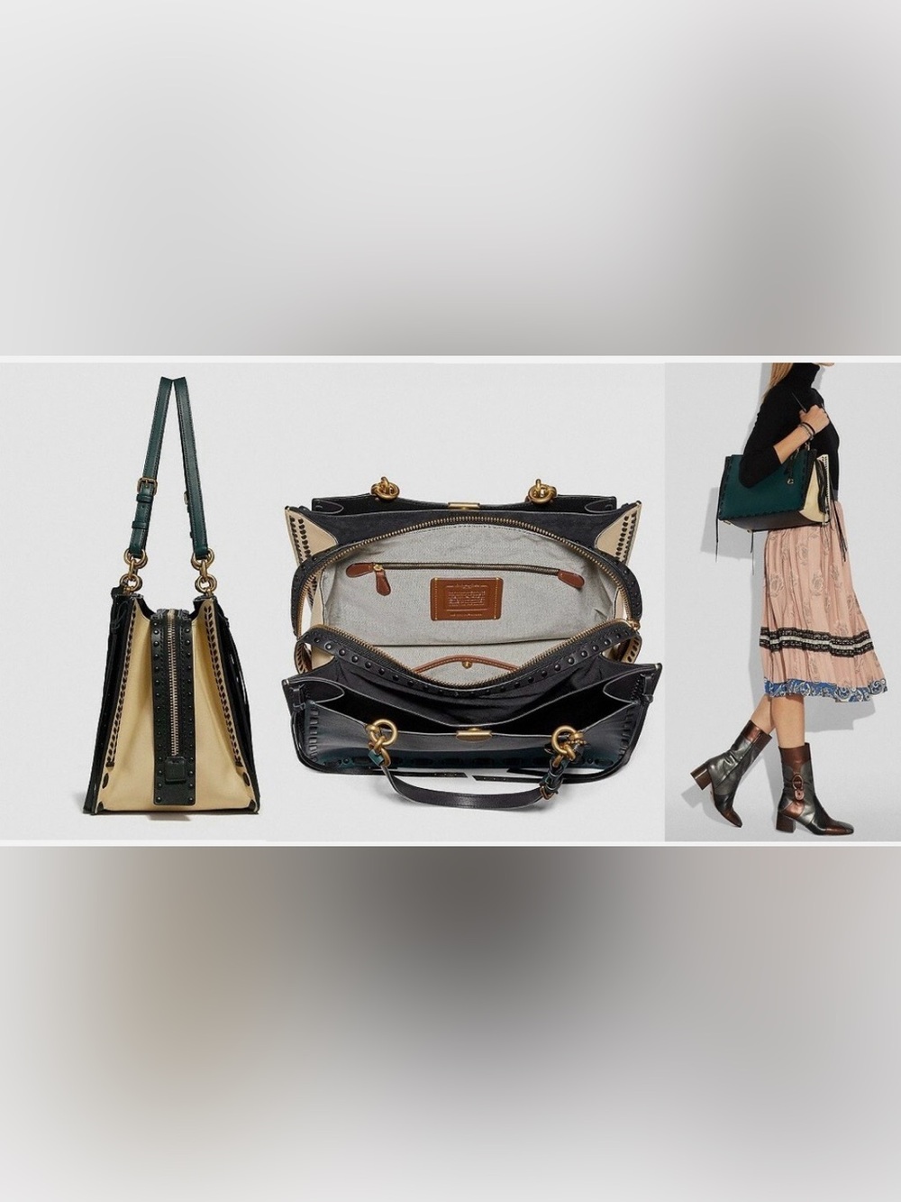 Coach Dreamer 34 Colorblock tote with whipstitch - Picture 2 of 15